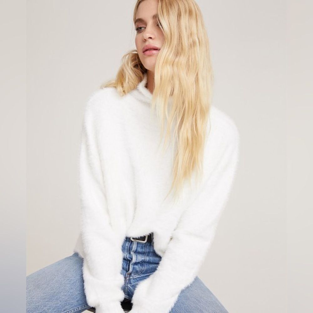 Bella Dahl Mock Neck Sweater Winter White sz S